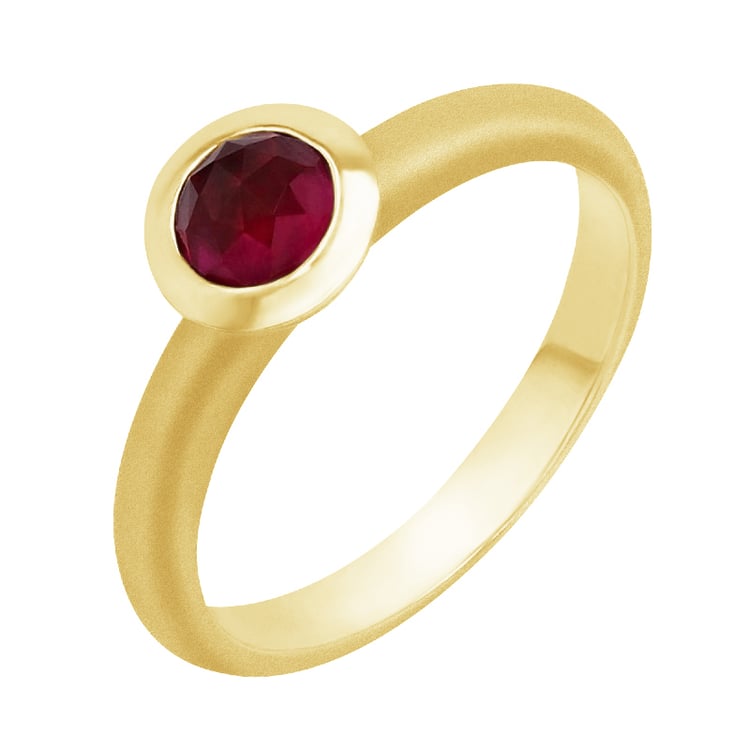 Goldener Ring mit Rose Cut Rubin Layla 75350