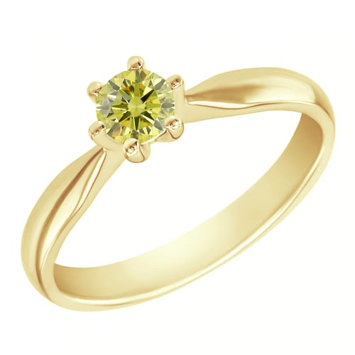 Verlobungsring mit einem zertifizierten fancy gelben Lab Grown Diamanten Iravan