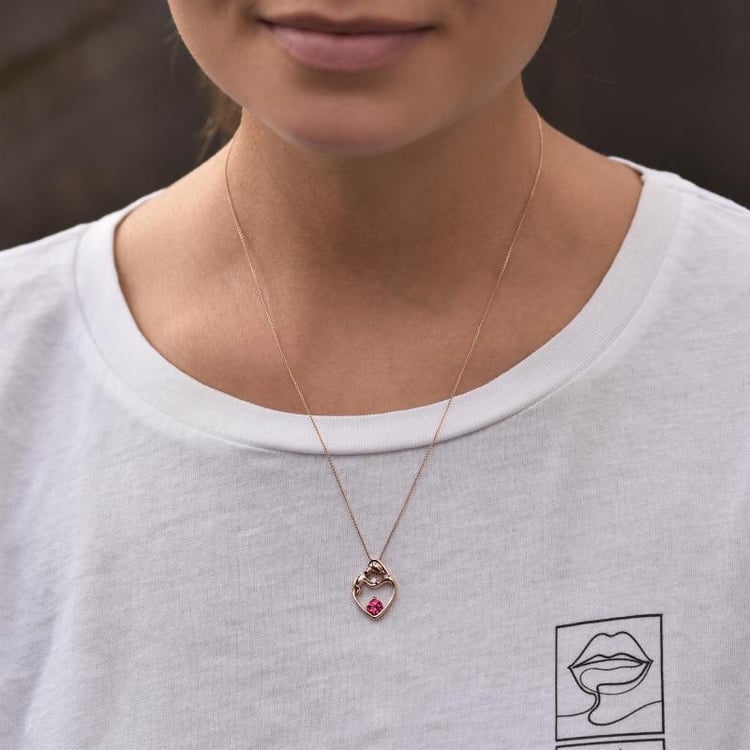 Mutter und Kind Anhänger mit Turmalin 40776