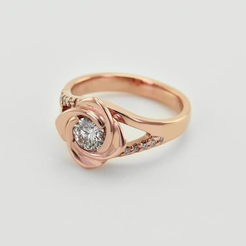 Verlobungsring in Rosenform mit Diamanten Xalor