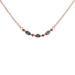 Halskette mit Salt and Pepper Diamanten in Marquise Form und Turmalinen Milli