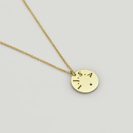 Anhänger mit schwarzen Diamanten und personalisierter Gravur Cassius