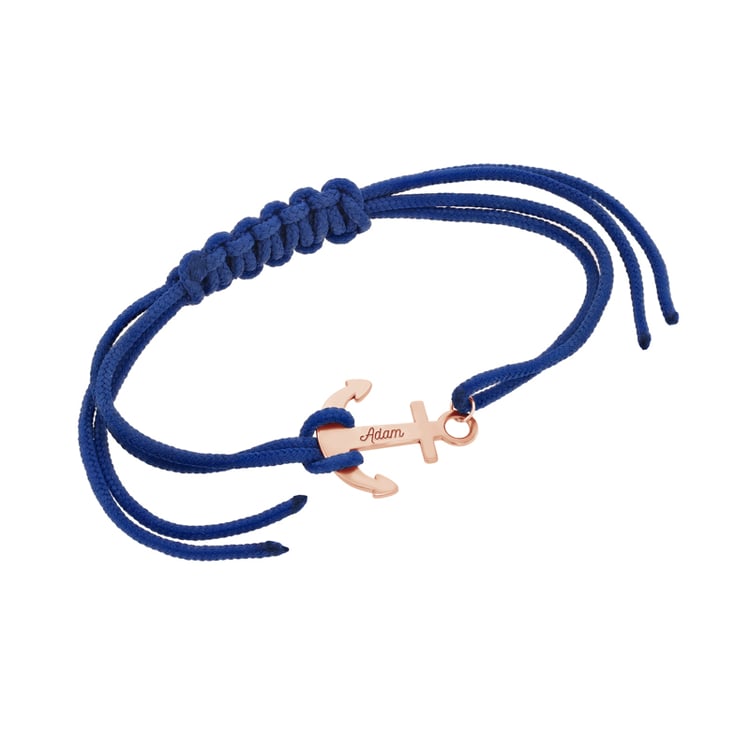 Silbernes String-Armband für Herren mit einem Anker Burks 112777
