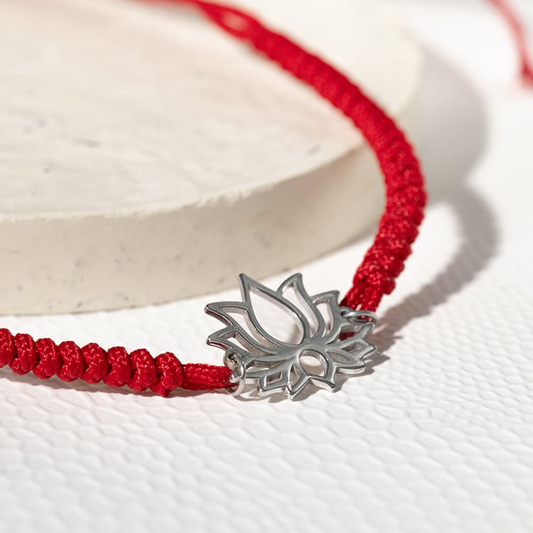 String Armband mit dem Yoga Symbol Lotusblume 133861
