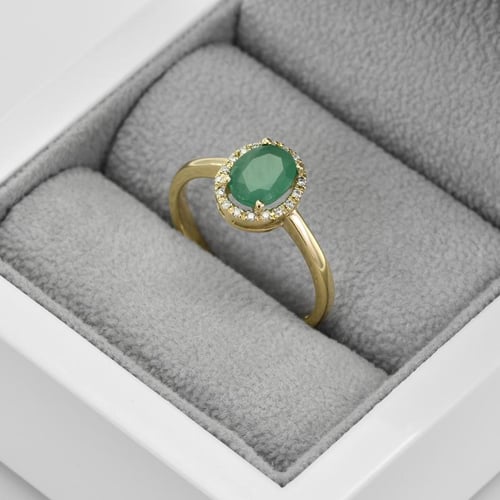 Smaragdring mit Diamanten Arya