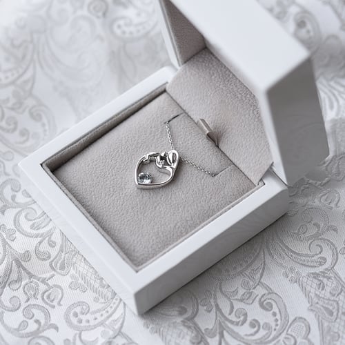 Anhänger Mutter und Kind mit Aquamarine und Diamant Ella