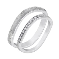 Geschmiedete Eheringe in Gold mit Diamanten Neziah