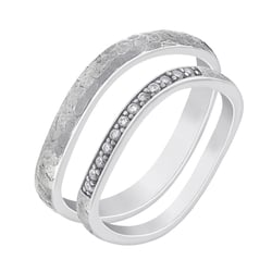 Geschmiedete Eheringe in Gold mit Diamanten Neziah