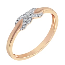 Romantischer Ring aus Gold mit Diamanten Teskala