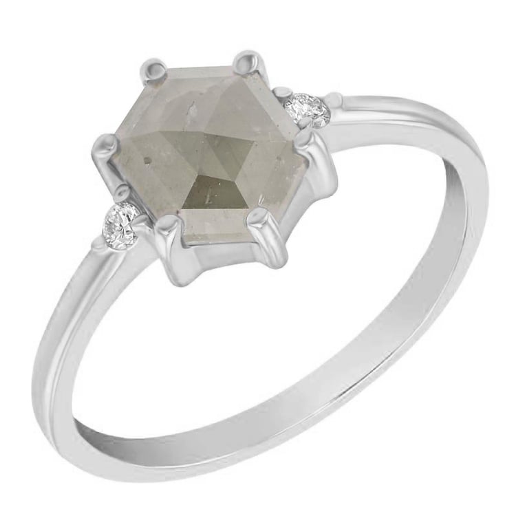Ring mit hexagon Salt and Pepper Diamant Eldrid 97464