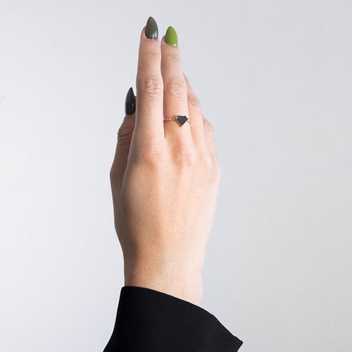 Goldener Ring mit einem Salt and Pepper Diamanten Page