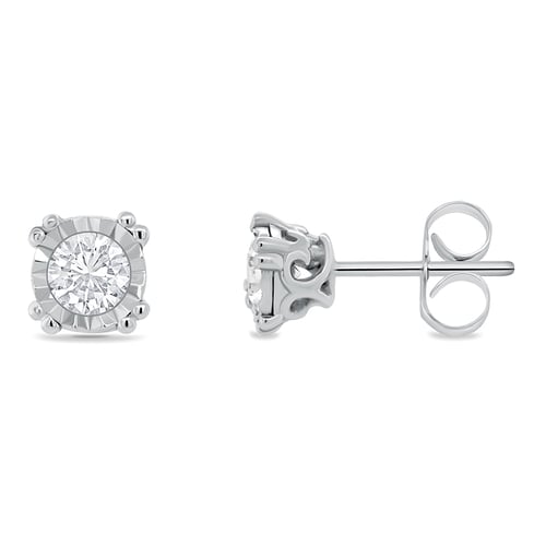 Diamantohrringe mit Diamanten in Bezelfassugn Ammanda