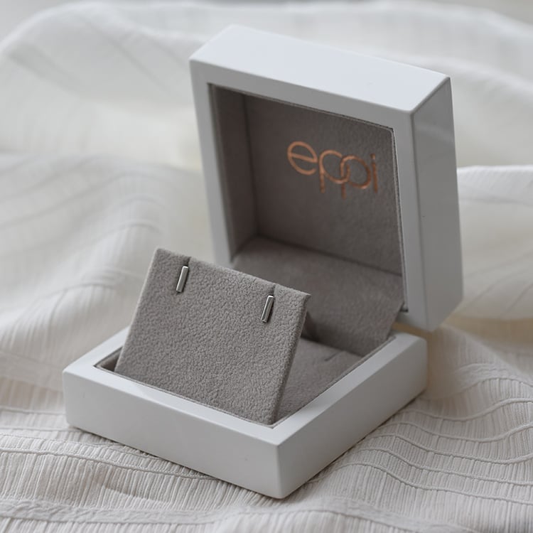 Weißgold Ohrringe Bar 63760