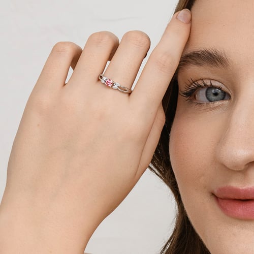 Verlobungsring mit 0.32ct rosa Diamanten und Lab Grown Diamanten in Marquise Form Ha
