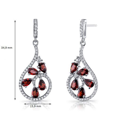 Silberne Ohrringe voller Granate Sisia 9319