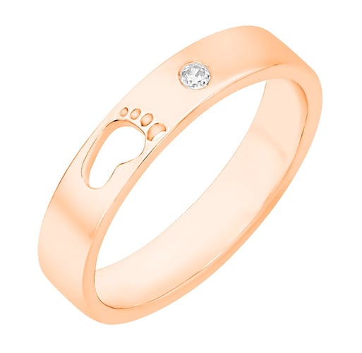 Silberring mit Gravur und Lab Grown Diamant Anaya