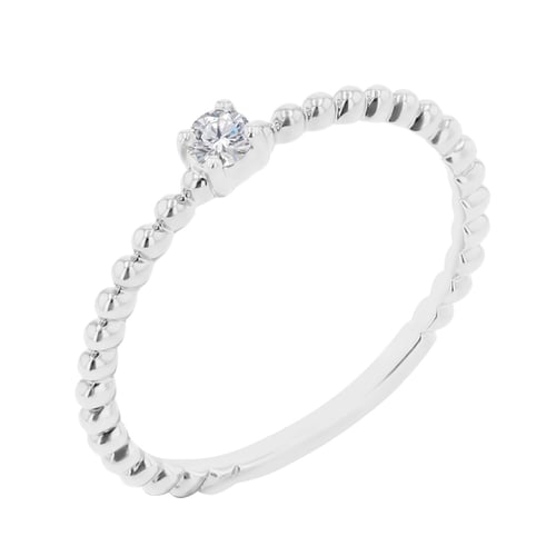 Verlobungsring aus Kugeln mit einem Diamanten Kaiya
