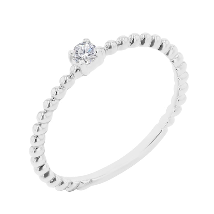 Verlobungsring aus Kugeln mit einem Diamanten Kaiya