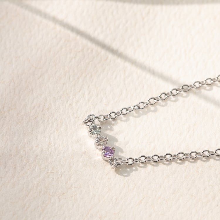 Silbernes Armband mit Amethyst, Saphir und Topas Joe 138029