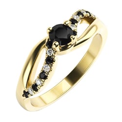 Verlobungsdiamant mit schwarzen und weißen Diamanten Ewie