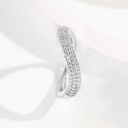 Gewellter halber Eternityring aus Silber mit Lab Grown Diamanten Hjalmar