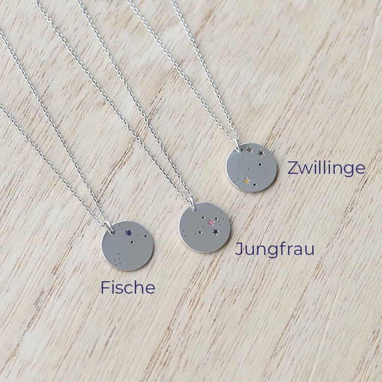 Goldener Anhänger mit Sternbild und Edelstein Nyala 74911