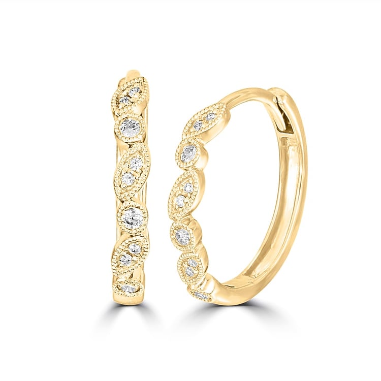 Silberne Ohrreifen mit Lab Grown Diamanten Veeti 104109