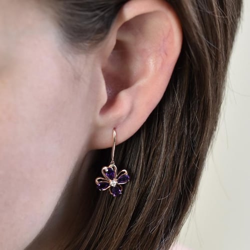 Amethystblüte in Roségold mit Diamanten Elyte