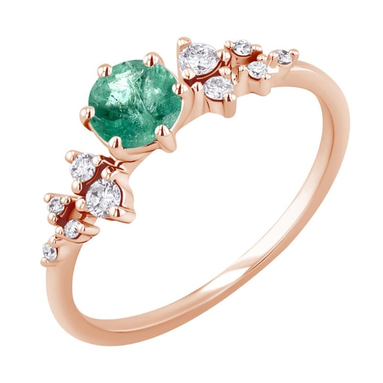 Verlobungsring mit Smaragd und Diamanten Olha 151102