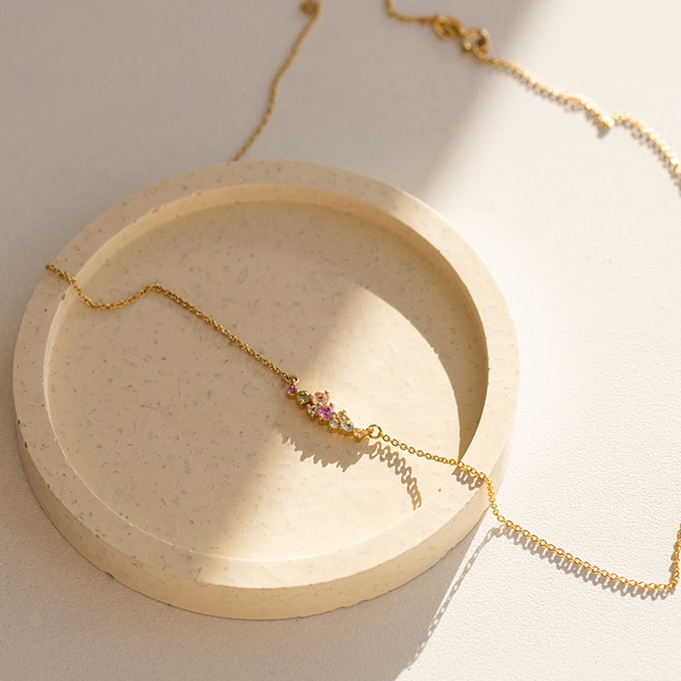 Cluster-Kette mit Edelsteinen Kianna 120012