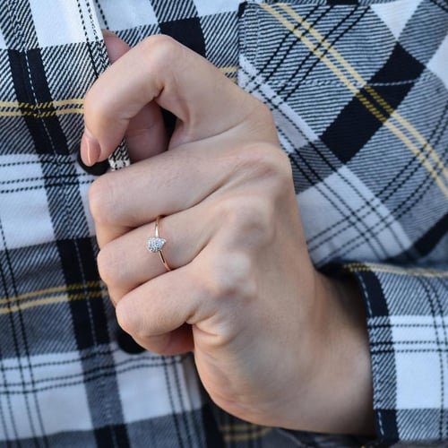 Goldring mit Tropfen voller Diamanten Lestia