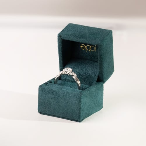 Premium Box aus grünem Wildleder Lisbet