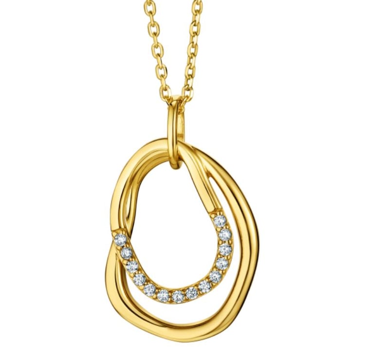 Vergoldetes Schmuckset mit Zirkonen Roth 100827