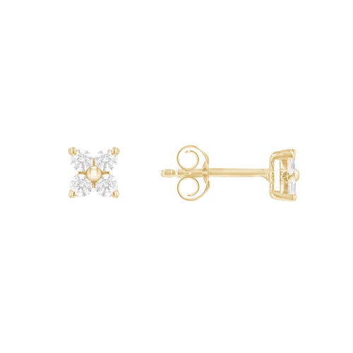 Silberne Ohrstecker in Blumenform mit Lab Grown Diamanten Teresia