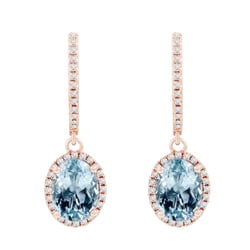 Goldene Ohrringe mit Aquamarinen und Diamanten Azura