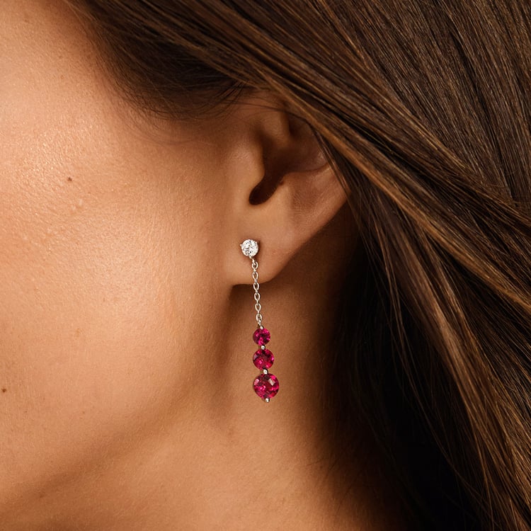 Silberne Ohrringe mit Rubinen Vasia 162682