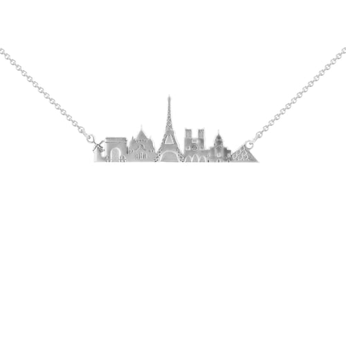 Goldene oder Platinkette mit Anhänger Stadt Paris
