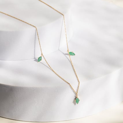 Goldene Kette mit brasilianischen Smaragden Elmie