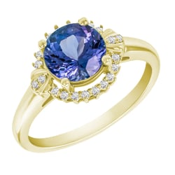 Goldring mit Tansanit und Diamanten Evly