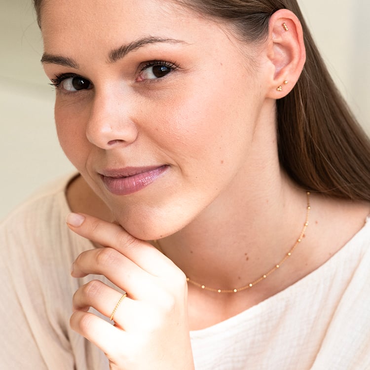 Silberne Ohrringe mit drei Kugeln Desi 143453