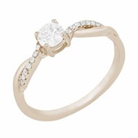 Verlobungsring aus Gold in Champagnegold mit seitlichen Diamanten Aliye