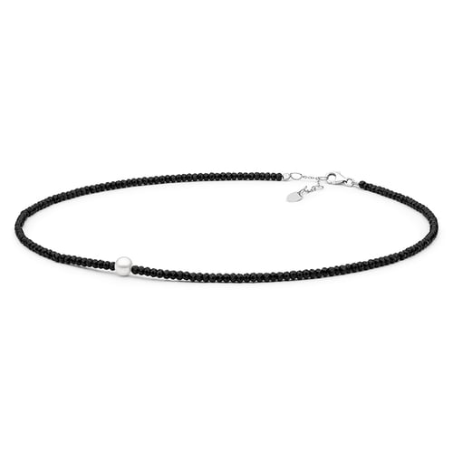 Silbernes Schmuckset mit Spinell-Perlen und einer weißen Perle Taio