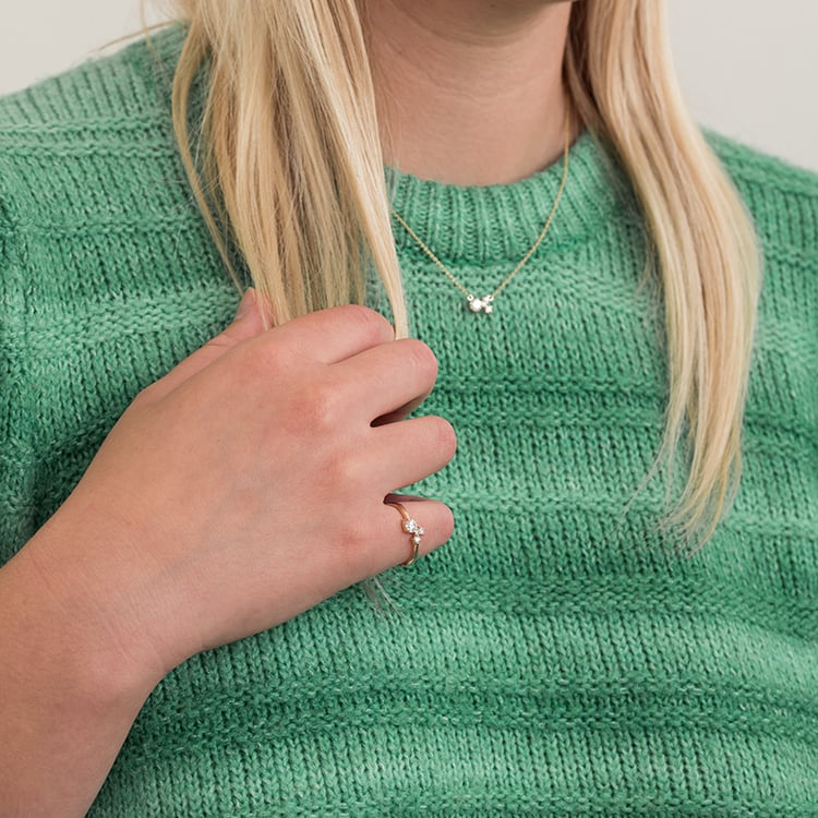 Cluster Schmuckset mit Moissaniten und Lab Grown Diamanten Halli 128474