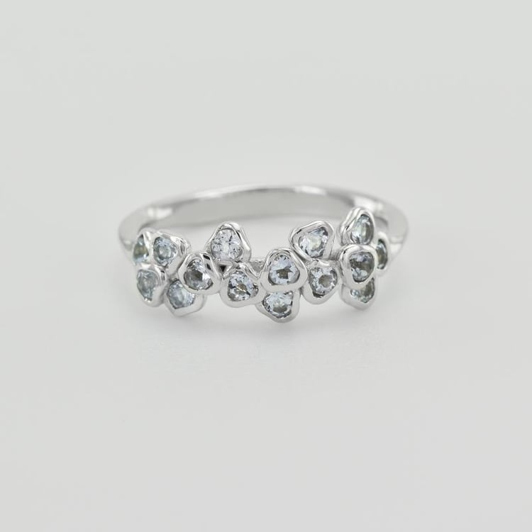 Goldring mit Aquamarinblüten Washi 30532