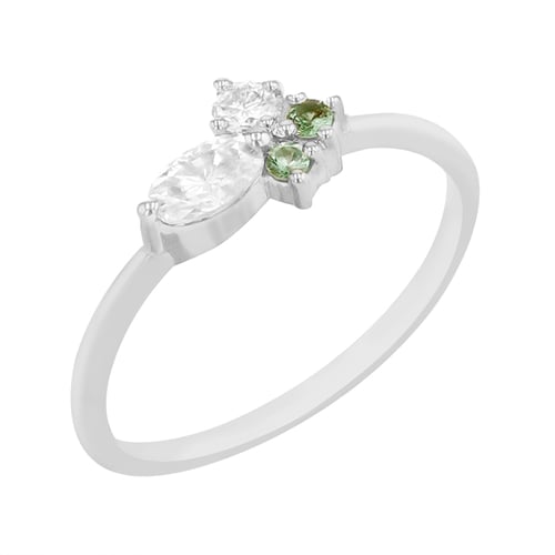 Zarter Ring mit Moissaniten und Tsavorit-Granaten Lowri