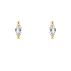 Minimalistische Ohrstecker mit weißen Saphiren Daina