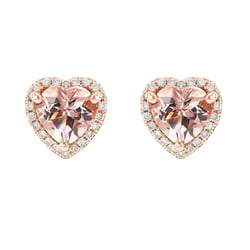 Goldene Ohrringe mit Morganit und Diamanten Iveri