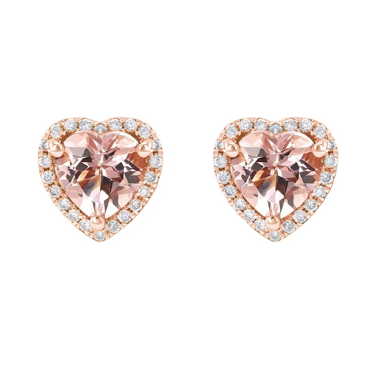 Goldene Ohrringe mit Morganit und Diamanten Iveri