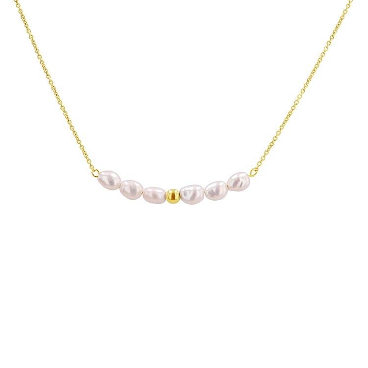 Silberne Halskette mit Perlen Angela