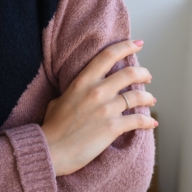 Geschmiedete Eheringe in Gold mit Diamanten Neziah 71627